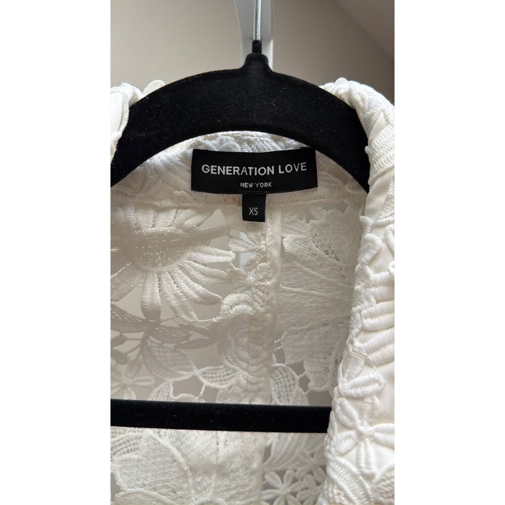 Generation Love Oliver 3D Lace Cropped Jacket White size XS - Picture 6 of 7